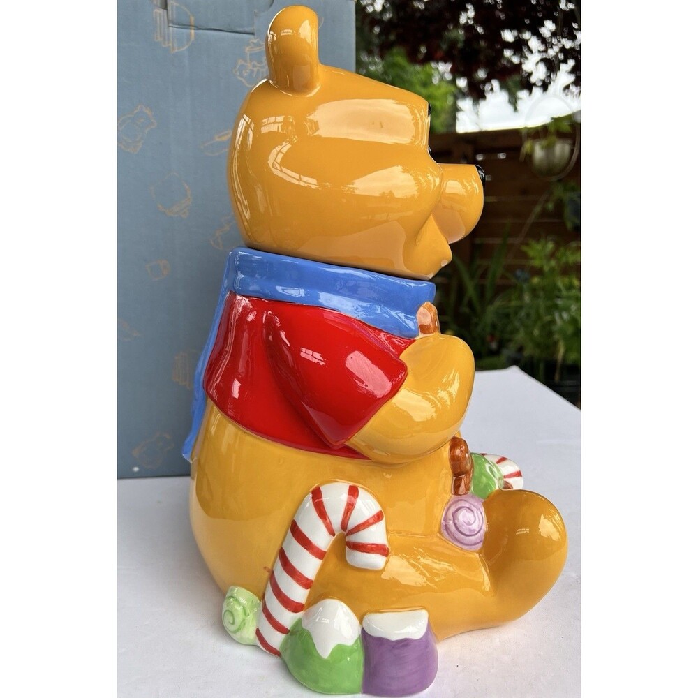 Disney Winnie The Pooh Candyland Christmas Cookie Jar Original Box 12” 1997 - Picture 3 of 13